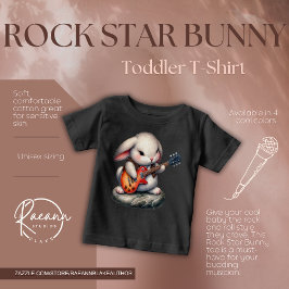 Para Bebê Camiseta Infantil Rock Star Bunny