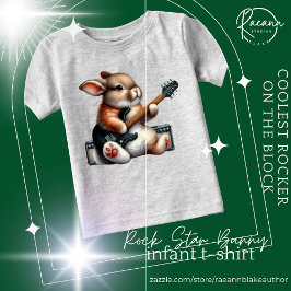 Para Bebê Camiseta Infantil Rockstar Bunny