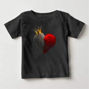 Para Bebê Camiseta Infantil Royal Heart Kids Gráfico de Co