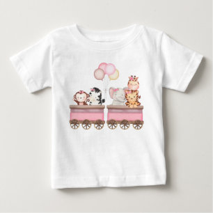 Para Bebê Camiseta infantil Safari Rosa