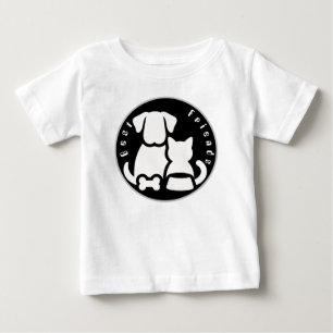 Para Bebê Camiseta Infantil Silhueta de Cachorro e Gato Amig