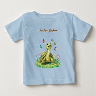 Para Bebê Camiseta Infantil Tartaruga Borboleta