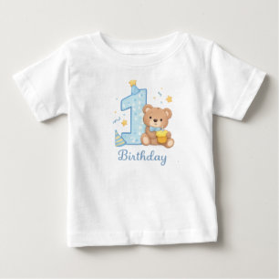 Para Bebê Camiseta infantil Urso de 1º aniversário – Urso Az