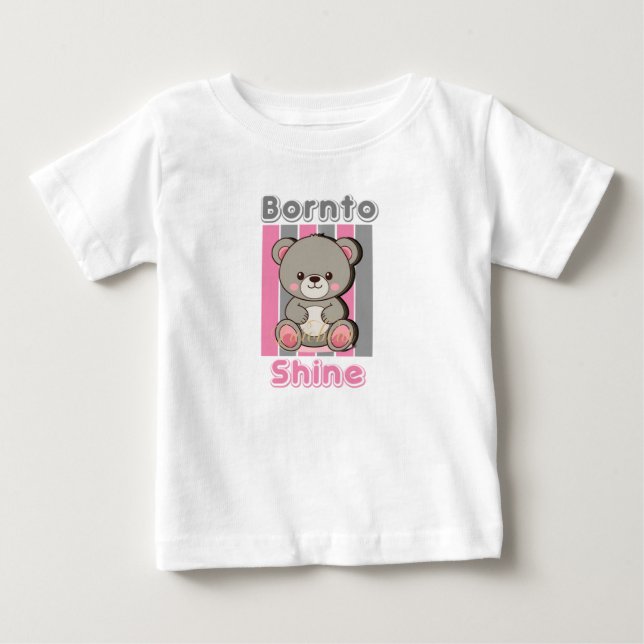 Para Bebê Camiseta Infantil Urso Fofo (Frente)