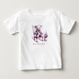 Para Bebê Camiseta Infantil Ursozinho Rosa Aquarela