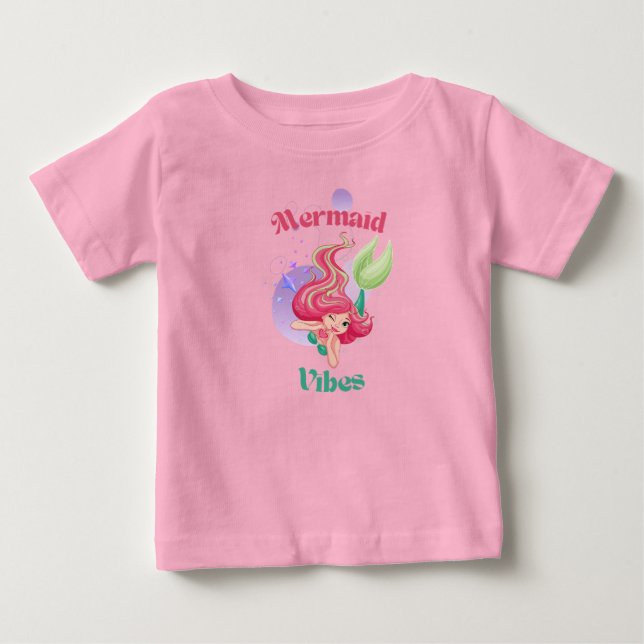 Para Bebê Camiseta Infantil Vibes da Sereia (Frente)