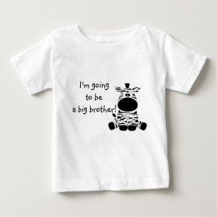 Para Bebê Camiseta Irmão Mais Velho Zebra Fofa