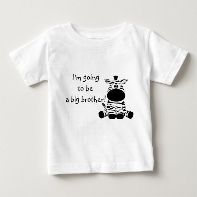 Para Bebê Camiseta Irmão Mais Velho Zebra Fofa (Frente)