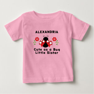 Para Bebê Camiseta Irmãzinha Fofa como uma Joaninha