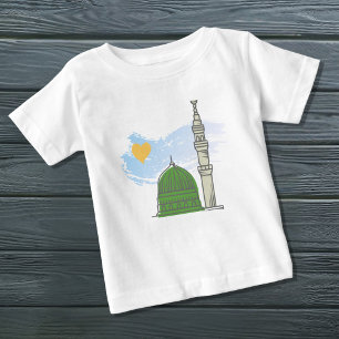 Para Bebê Camiseta Islâmica Infantil: Minimalista Masjid an-