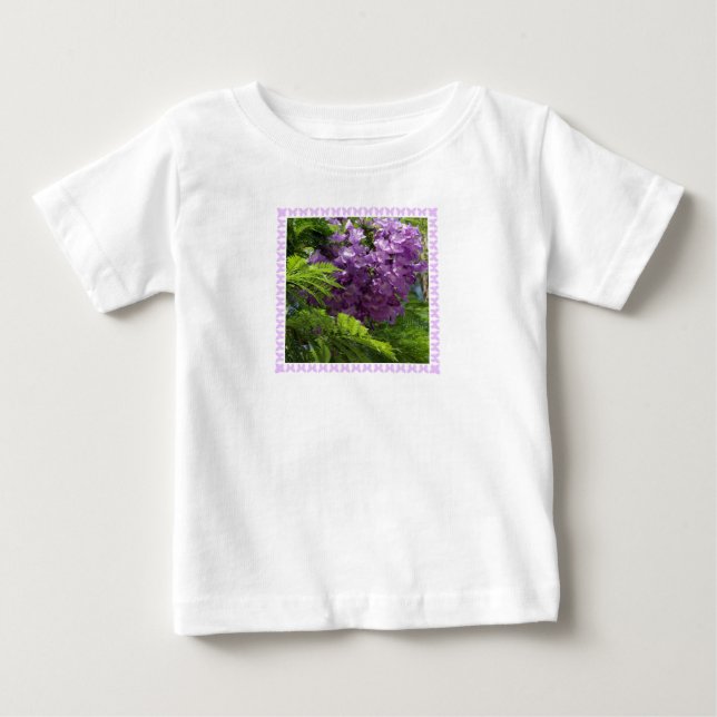 Para Bebê Camiseta Jacaranda e Borboletas (Frente)