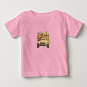 Para Bebê Camiseta Jeep de Aventura Safari de Crianças Fofas