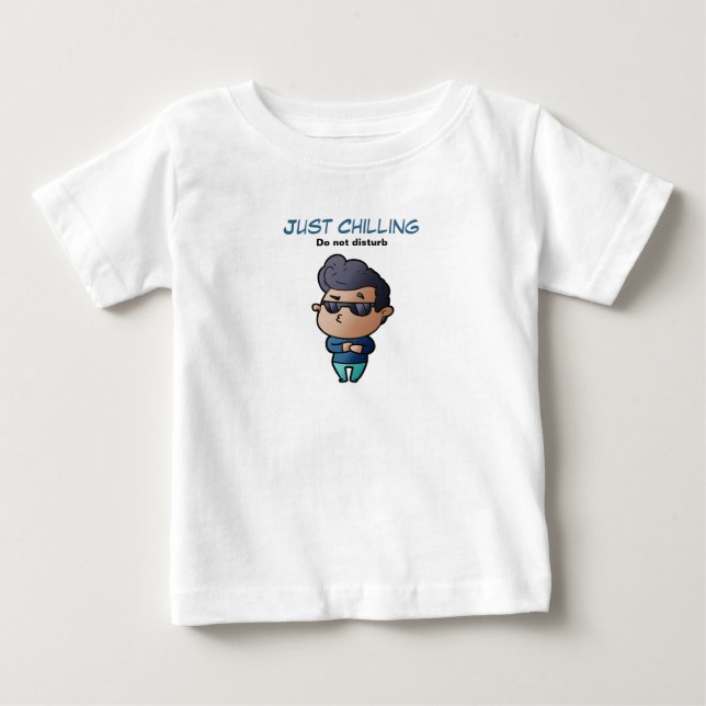 Para Bebê Camiseta Just chilling boy (Frente)