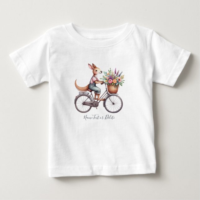 Para Bebê Camiseta Kangaroo Bicycle Bicycle (Frente)