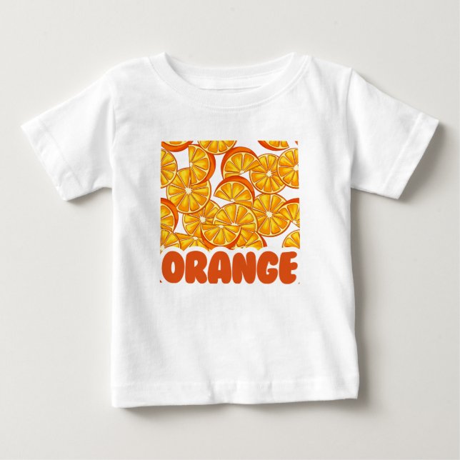 Para Bebê Camiseta Laranja (Frente)