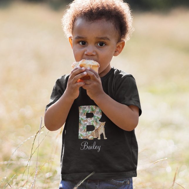 Para Bebê Camiseta Leopardo Letra B (This adorable monogrammed leopard t-shirt would make a great gift for any child! )