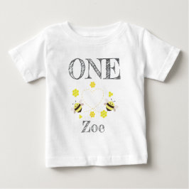 Para Bebê Camiseta Little Honey Kids 1º Aniversário