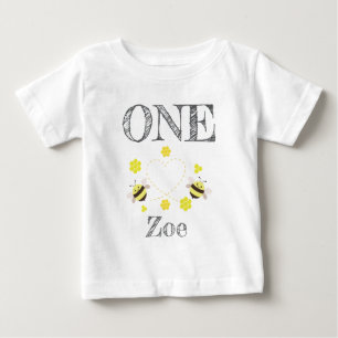 Para Bebê Camiseta Little Honey Kids 1º Aniversário