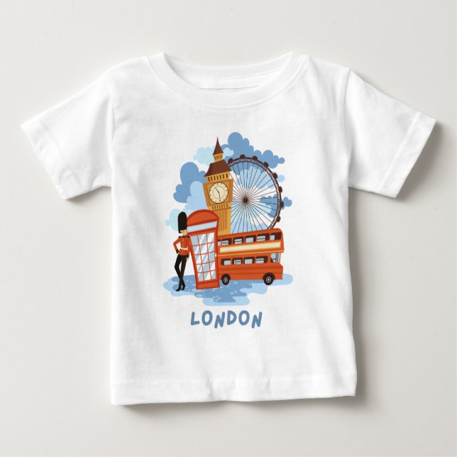 Para Bebê Camiseta Londres  (Frente)