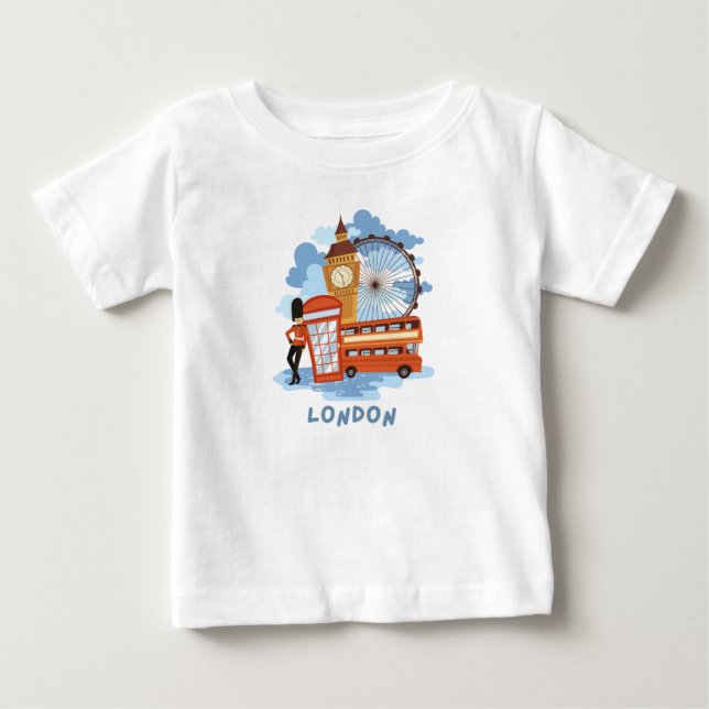 Para Bebê Camiseta Londres  (Frente)