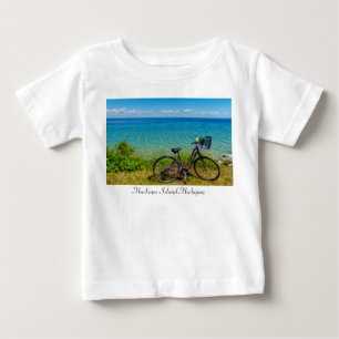 Para Bebê Camiseta Mackinac Island Bike Baby Toddler