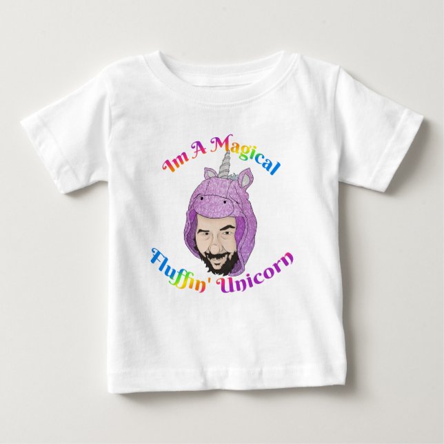 Para Bebê Camiseta Magical Fluffin Unicorn Baby Fine Jersey (Frente)
