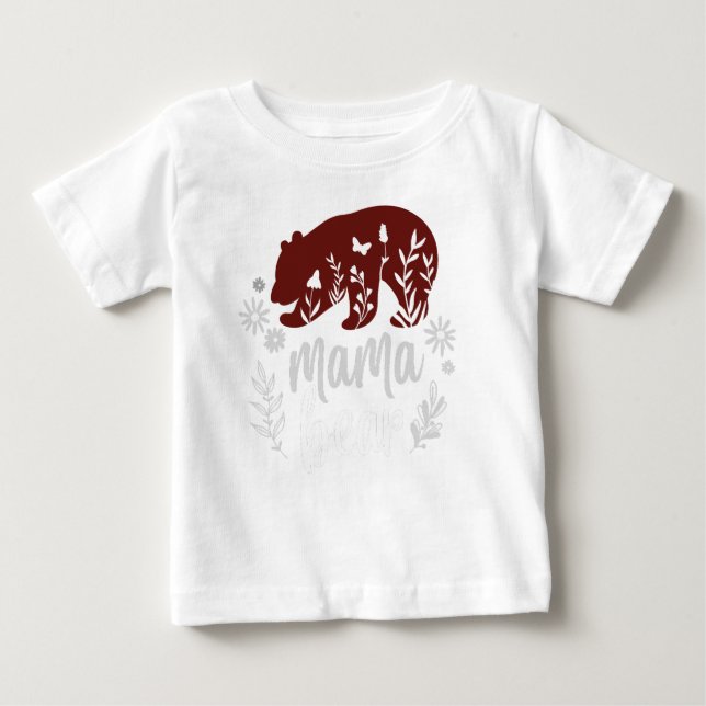 Para Bebê Camiseta Mama Bear White criança (Frente)