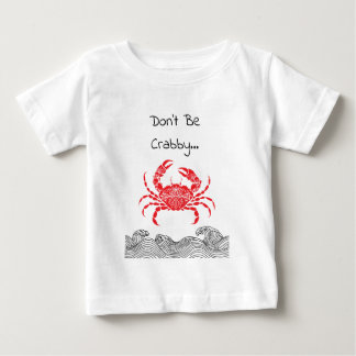Para Bebê Camiseta Mandala Vermelha Caranguejo e Ondas