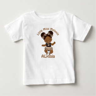 Para Bebê Camiseta Melanin, Moça Americana Africana