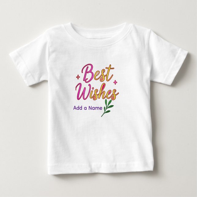 Para Bebê Camiseta Menina com Felicitações (Frente)