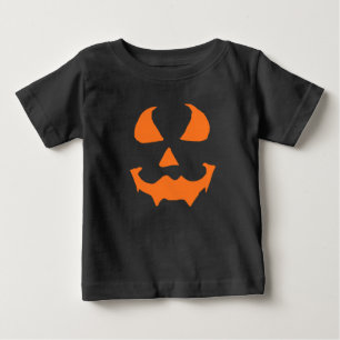 Para Bebê Camiseta Minimalista com Rosto de Abóbora Jack O L