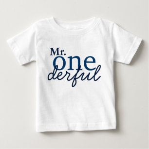 Para Bebê Camiseta Mr Onederful Baby