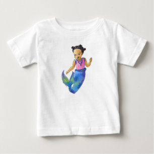 Para Bebê Camiseta Negra de Pequena Sereia