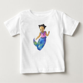 Para Bebê Camiseta Negra de Pequena Sereia