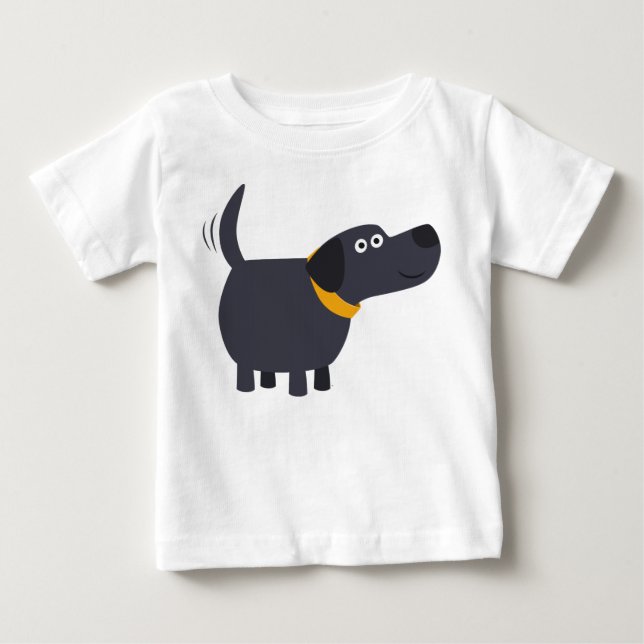 Para Bebê Camiseta Negra Labrador Negra (Frente)