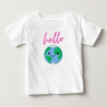 Camiseta Olá Mundo Crianças Fofas