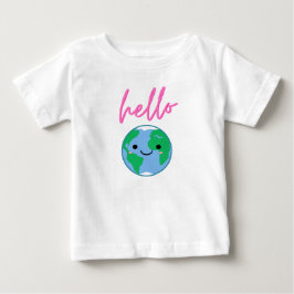 Para Bebê Camiseta Olá Mundo Crianças Fofas