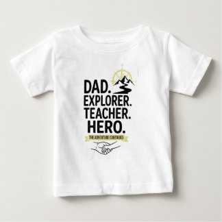 Para Bebê Camiseta Pai Explorador Professor Herói | Aventura