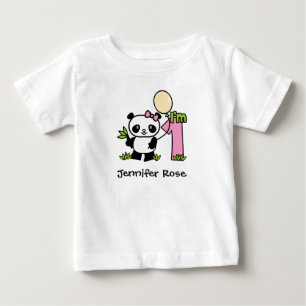 Para Bebê Camiseta Panda Primeiro Nascimento