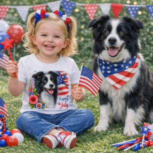 Para Bebê Camiseta Patriótica de 4 de Julho no Estilo de Fer
