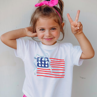Para Bebê Camiseta Patriótica de Crianças com Bandeira dos E