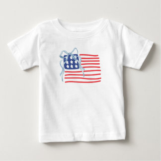 Para Bebê Camiseta Patriótica de Crianças com Bandeira dos E