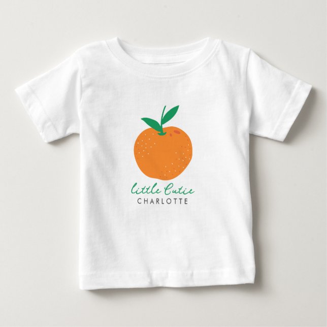 Para Bebê Camiseta Pequena Cutie Orange Baby Toddler (Frente)