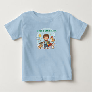 Para Bebê Camiseta Pequeno Herói