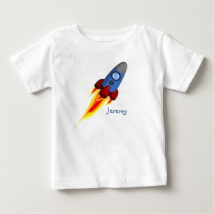 Para Bebê Camiseta Personalizada Baby Boy Rocket