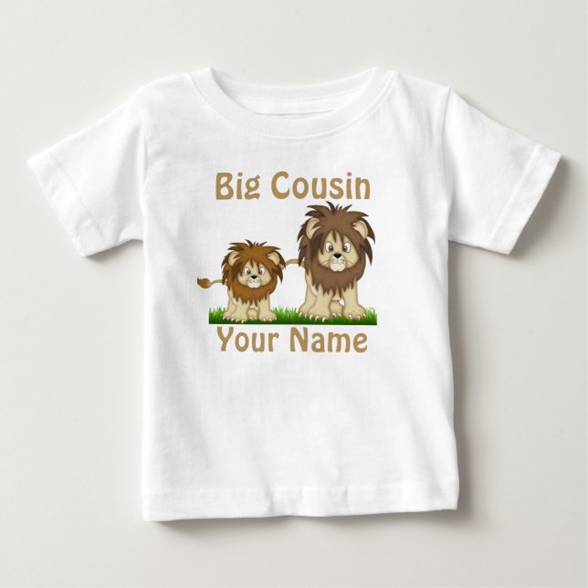 Para Bebê Camiseta Personalizada Big Cousin Lion (Frente)