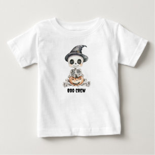 Para Bebê Camiseta personalizada "Boo Crew" com esqueleto bo
