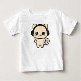 Para Bebê Camiseta Personalizada com Gráfico de Gato Fofo |