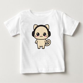 Para Bebê Camiseta Personalizada com Gráfico de Gato Fofo |