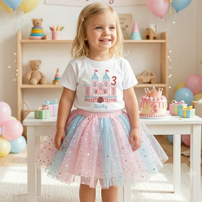 Para Bebê Camiseta Personalizada com Nome e Idade do Toddler (Criador carregado)